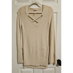 Free People Beige Tunic Sweater. Size: X-Small.